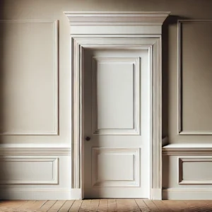 A-classic-colonial-door-trim-with-a-simple-elegant-design-featuring-straight-lines-and-minimal-ornamentation.-The-trim-should-be-painted-white